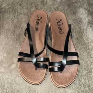 Natural Reflections Black and Brown Women's Sandals